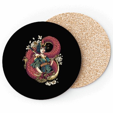 Discover Geisha red dragon Coasters