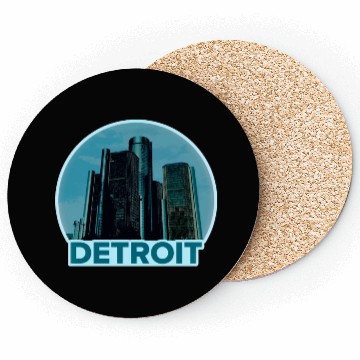 Discover Detroit Michigan Skyline Coasters