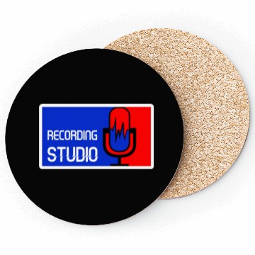 Discover Recording Studio Logo Microphone Coasters