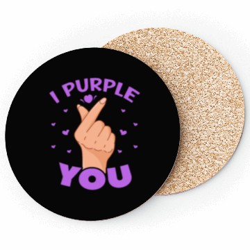 Discover I Purple You Finger Heart Coasters