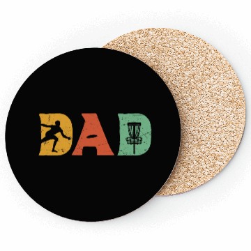 Discover Mens Funny Disc Golf Dad Retro Fathers Day Coasters