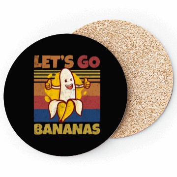 Discover Retro Let's Bananas Funny Thumbs Banana Coasters