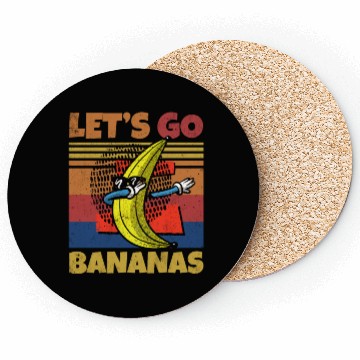 Discover Retro Let's Bananas Funny Dab Banana Coasters