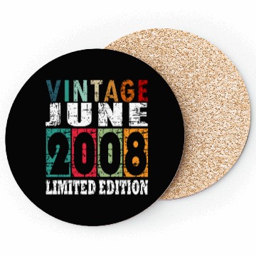 Discover 2008 vintage born in June gift Coasters
