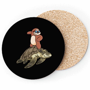 Discover Sloth Surfing Turtle Slow Animal Lover Coasters