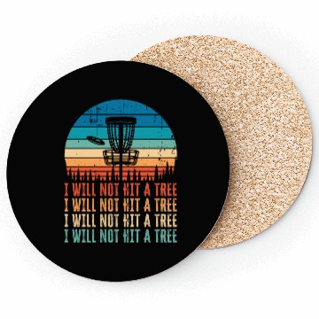 Discover Funny Disc Golf Tree Gift Distressed Vintage Coasters