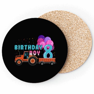 Discover Birth Born Age 8 Year Old Boy Ranch Farm Tractor Coasters