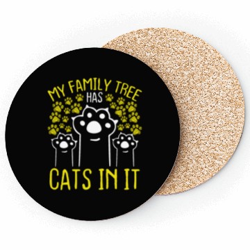 Discover Cat Owner Family Tree has a Cat in it Funny Coasters