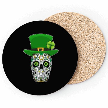 Discover Sugar Skull Saint Patrick's Day of Dead Coasters