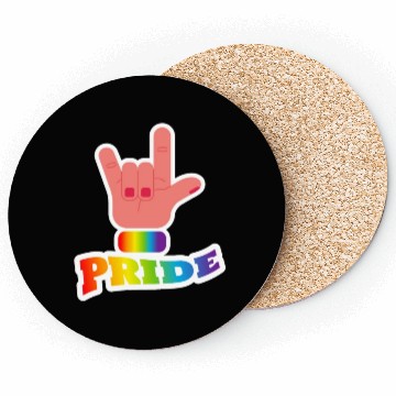 Discover Pride flag hand - Pride quote lgbt community Coasters
