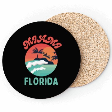 Discover Vintage Miami Beach Florida Beach Tropical Summer Coasters