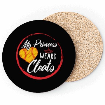 Discover Softball Coasters, My Princess Wears Cleats Crown