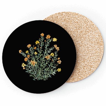 Discover yellow floral sun flower Coasters