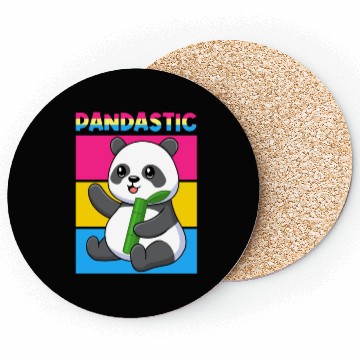 Discover Pandastic Panda Bear Funny LGBTQ Pride Flag Pun Coasters