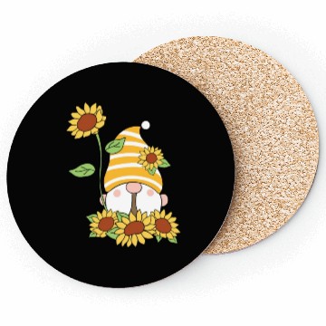 Discover Gnome Sunflower Lover Gardening Gnomes Coasters
