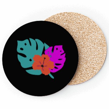 Discover Hibiscus and leaves Coasters