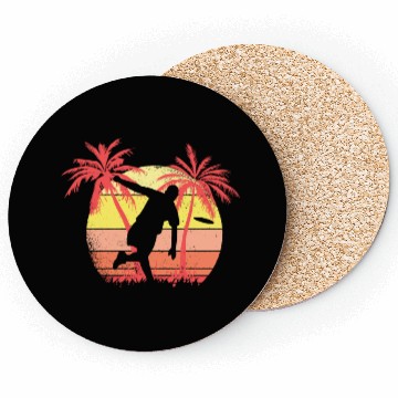 Discover Frisbee Throw Ultimate Disc Golf Summer Sunset Coasters