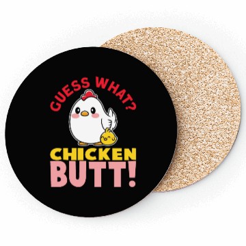 Discover Guess What Chicken Butt Chicken Rooster Farmer Coasters