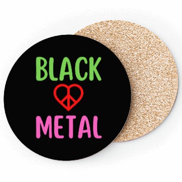 Discover Black Metal Peace Love Symbol Coasters