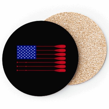 Discover Cool American Flag Rowing Oar Funny Paddle Lover Coasters