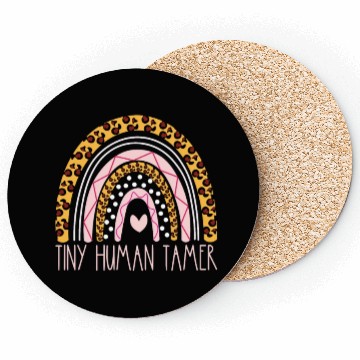 Discover Tiny Human Tamer Bohemian Rainbow Daycare Teacher Coasters