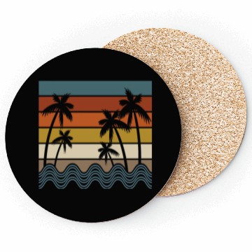 Discover Palm Trees Sunset , Beach, Palm Trees, Vacation Coasters