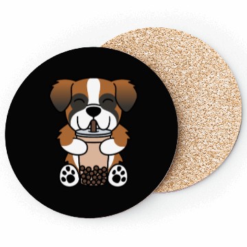 Discover Saint Bernard Boba Bubble Tea Coasters