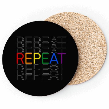 Discover LGBT pride rainbow heart repeat Coasters