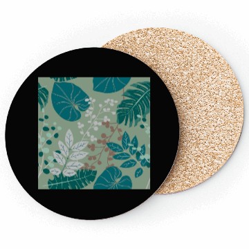 Discover Tropical Leaves - Earthy Colors Coasters