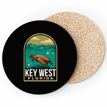 Discover Key West Vintage Sea Turtle Coasters