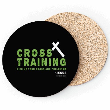 Discover Christian Cross Training Running Bible Design Coasters