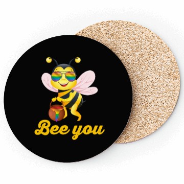 Discover Bee LGBT Gay Lesbian Pride Rainbow Honey Coasters