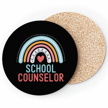Discover Funny School Counselor Rainbow Appreciation Back Coasters