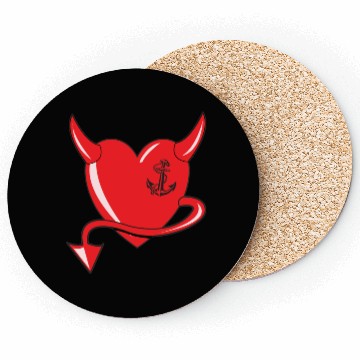 Discover Red Heart - Devil Heart - Anchor - Gift Coasters