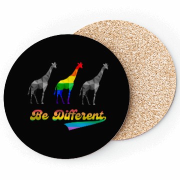 Discover Colorful Giraffe LGBTQ Gay Pride Rainbow Flag Coasters