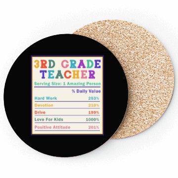 Discover 3rd Grade Teacher Nutrition Facts Coasters