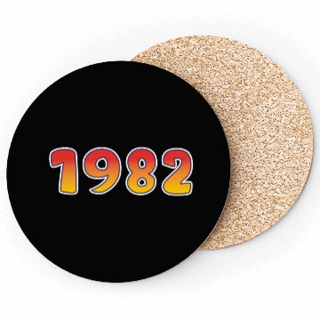 Discover 1982 Happiness Year In Orange - Yellow Design Coasters