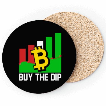 Discover Buy The Dip Blockchain Bitcoin SVG Coasters