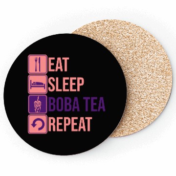 Discover Eat Sleep Boba Tea Coasters
