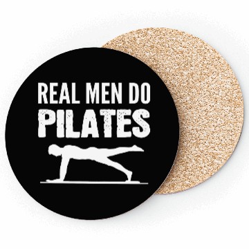 Discover Real Men Pilates Gym Buddy Gift Coasters
