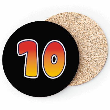 Discover Number 10 Red - Orange Design Coasters