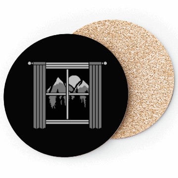 Discover moon mountains view window Coasters