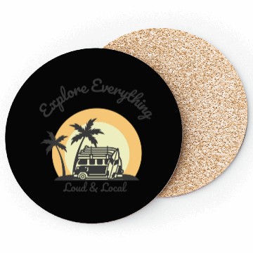 Discover Loud & Local Retro Camping Design Coasters
