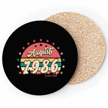 Discover Birthday Greeting 1986 August Coasters