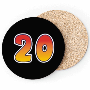 Discover Number 20 Red - Orange Design Coasters