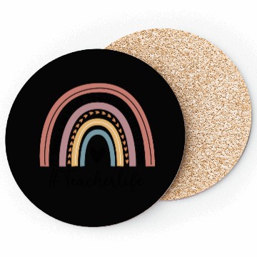 Discover Teacher Life Rainbow Teacher Graphic Teacher Coasters