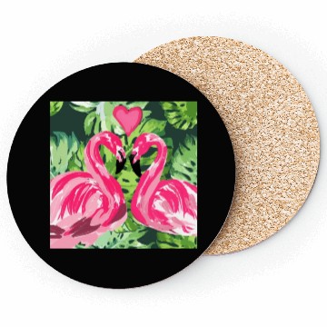 Discover Pink Flamingo Love Coasters
