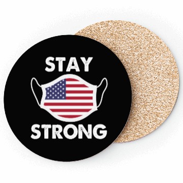 Discover Stay Strong American Flag USA Coasters