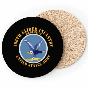 Discover Army 188th Glider Infantry Regiment SSI X 300 Coasters