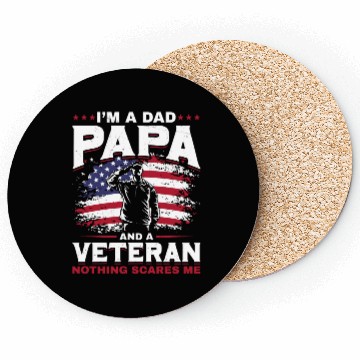 Discover Dad Papa US Veteran Patriotic Father Soldier Coasters